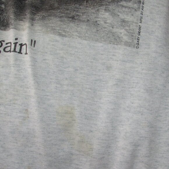 Vtg 80s Beans Again Cowboy Western Gary Grant Air Ways Heather Gray T Shirt XXXL - Picture 5 of 6